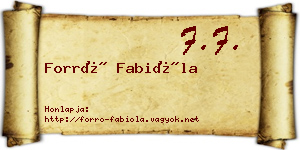 Forró Fabióla névjegykártya